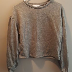 Crop sweatshirt olive green